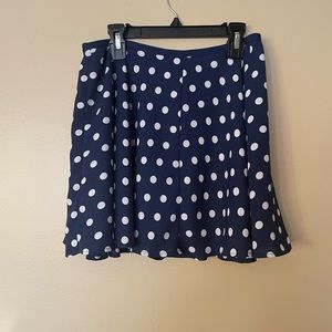 Blue and White Polka Dot Skirt